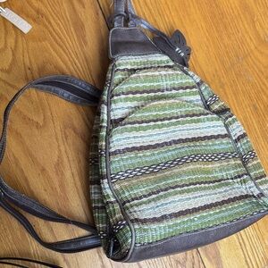 Liz Claiborne Woven Green and Brown Bag